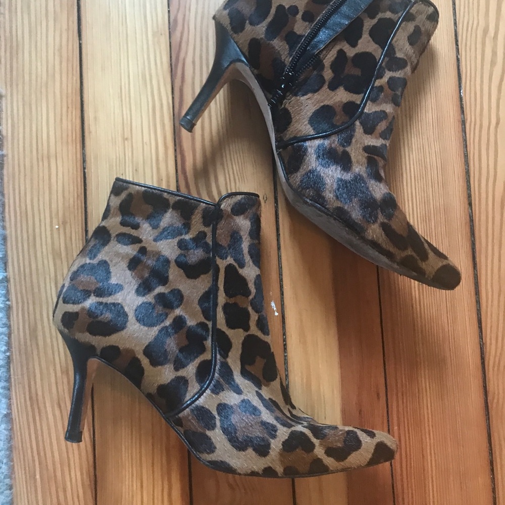 Jon Josef calf-hair booties in leopard print